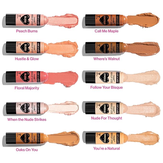 wet n wild MegaGlo Makeup Stick, Buildable Color, Versatile Use, Cruelty-Free & Vegan - Nude For Thought