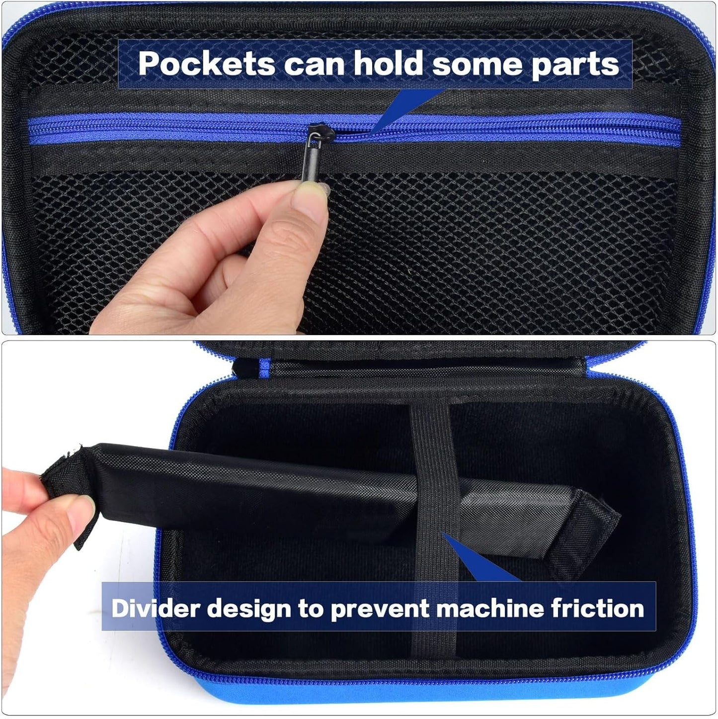 Case Compatible with Ufree/for AngFan/for Suprent/for GLAKER/for Romanda Professional Hair Clippers, Beard Trimmer Grooming Storage Holder for Cordless Barber & Trimmers Set (Box Only) -Blue