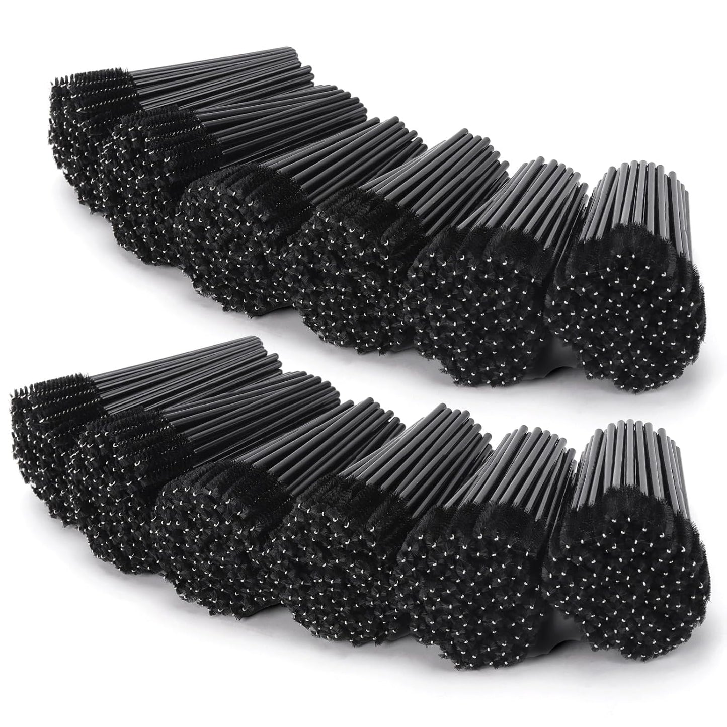 Tbestmax 1200 Disposable Mascara Wands, Spoolies Brush for Eyelash Extensions, Spooly Eyelash Eyebrow Brushes Lash Wand Applicator Makeup Kits - Black
