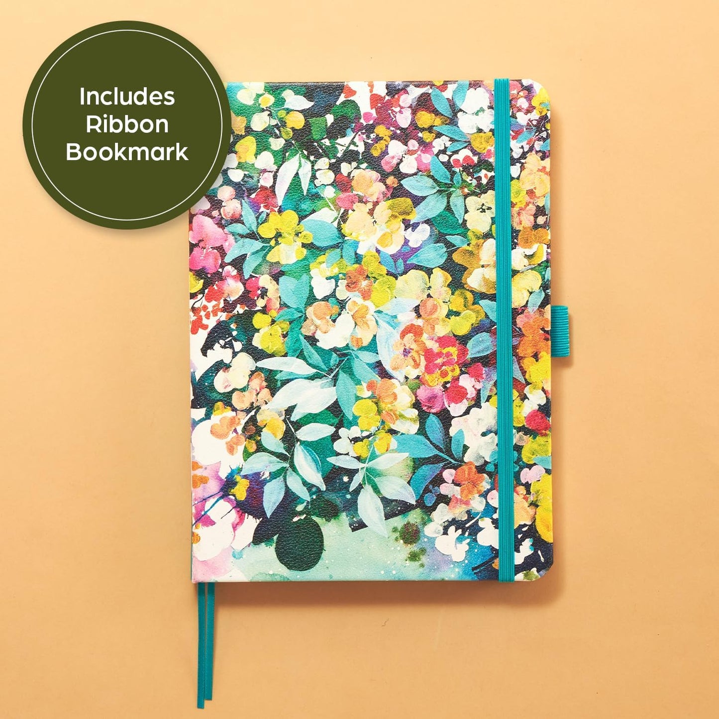 Happy Planner Book-Bound Dot-Lined Journal, Hardcover Journal for School or Office with Thick 100 GSM Paper, Serene Garden, 80 Pages, 5.75" x 8.25"