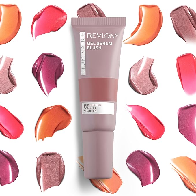 Revlon Illuminance Gel Serum Blush, Visibly Plump Cheeks, Dewy Finish and Hydrates All Day, 120 Striking Rose, 0.37 fl oz.