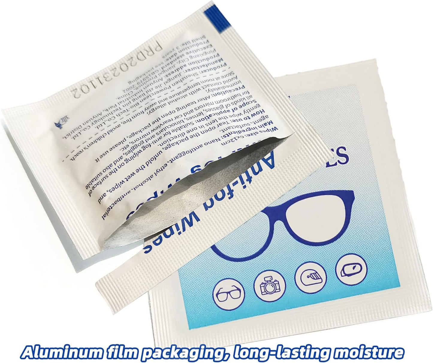 Anti Fog Wipes for Glasses (100-pack) | Pre-Moistened, Quick Dry & Scratch Free for Laptop Screens, Optical Lens, Goggles, Smart Phone Screens and Watch Screens