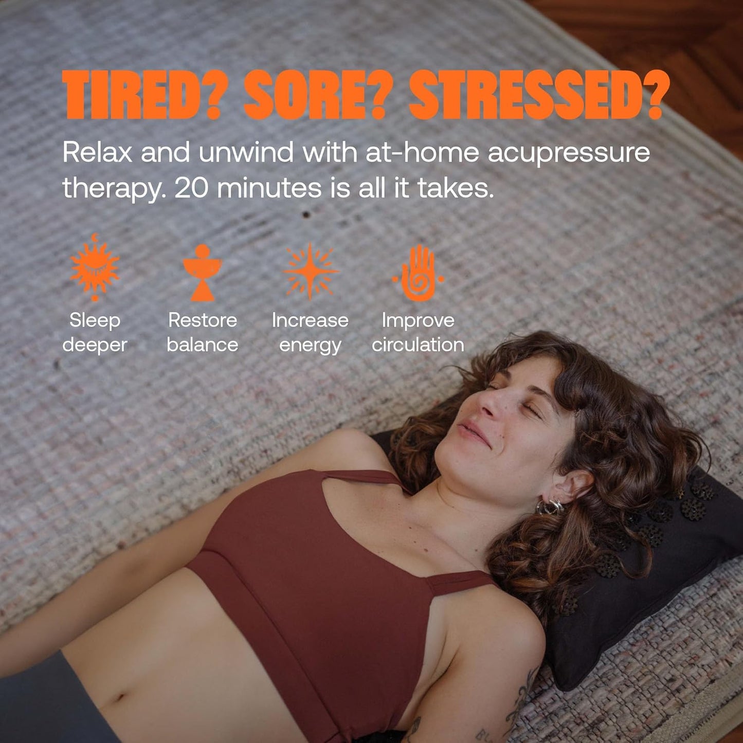 ShaktiMat Premium Acupressure Pillow, Original Intensity in Shakti Black, Massage Muscles, Aid Sleep & Unlock Inner Tension | Similar to Acupuncture, No Needles Required