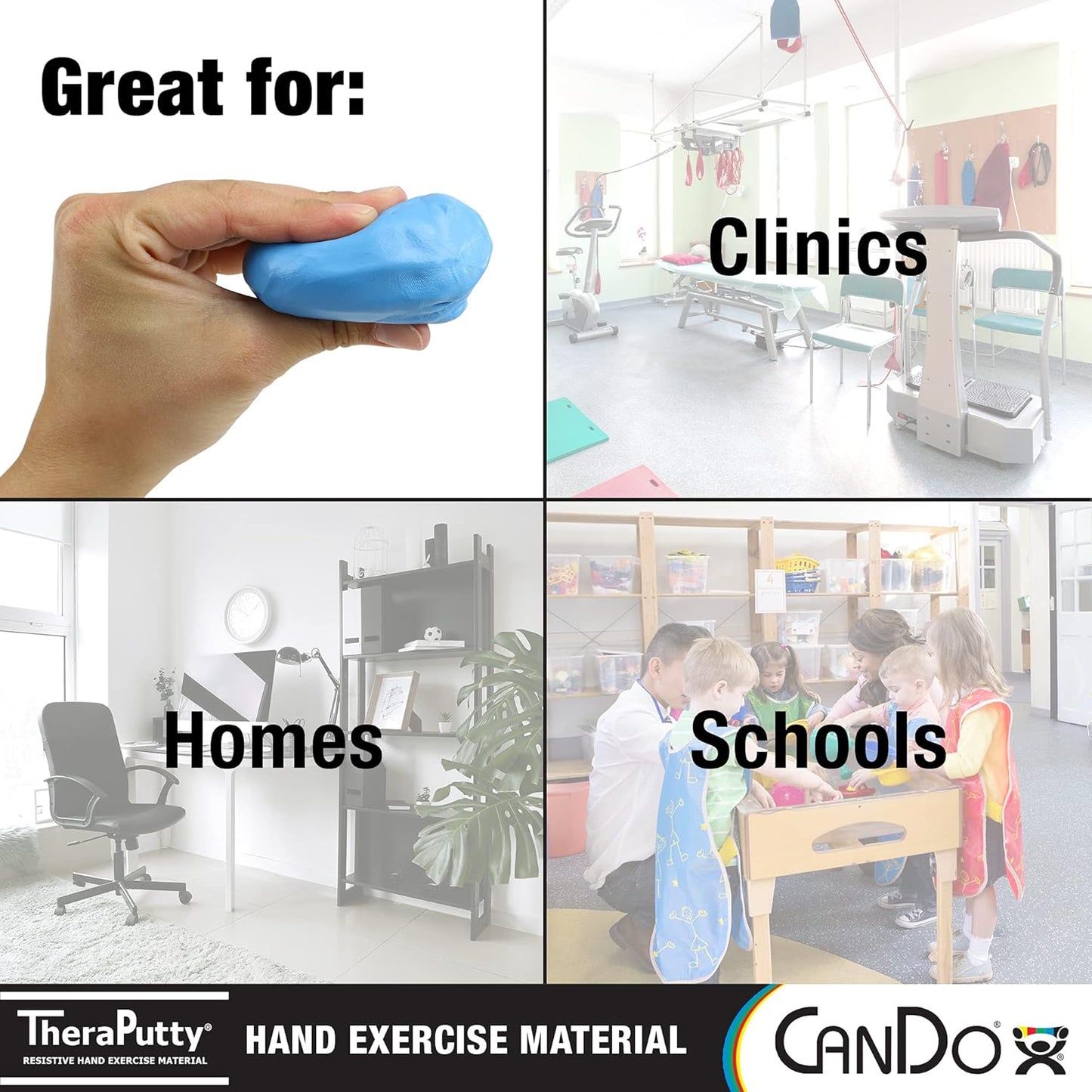 CanDo 10-0903 TheraPutty Standard Hand Exercise Putty, Firm, 2oz