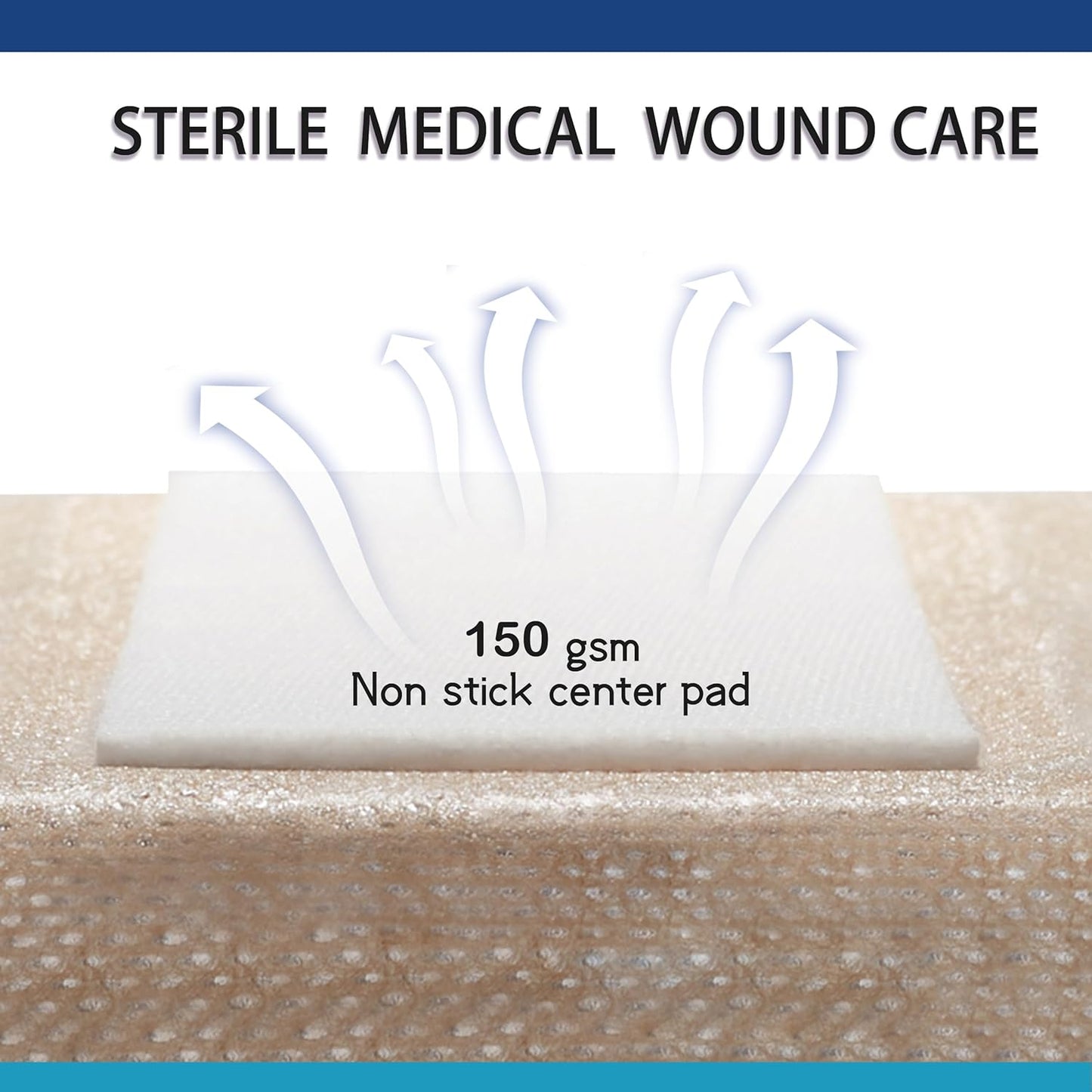 2"X2" 50 PCS Small Square Sterile Nude Island Dressing Bandage for Wound - Self-Adhesive Boarded Gauze Pads - Latex Free - Medical Grade (Nude, 2"X2" - 50PCS)