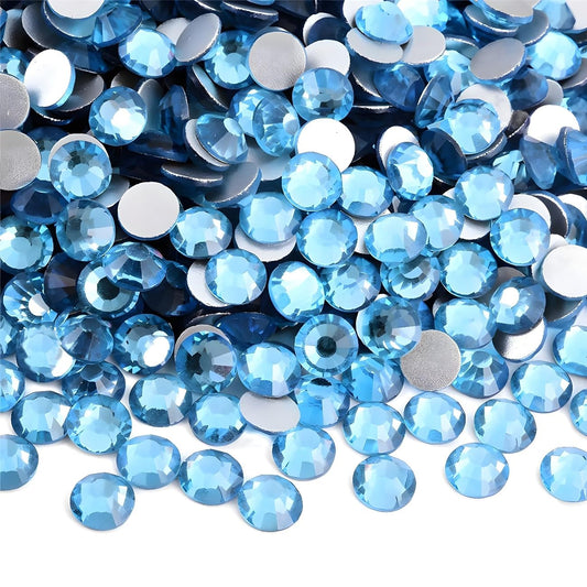 Flatback Rhinestones Round Gems for Nails Art and Crafts 4000Pcs SS12 3mm Glitter Crystals Stone DIY Bags Clothes Shoes (Peacock Blue)