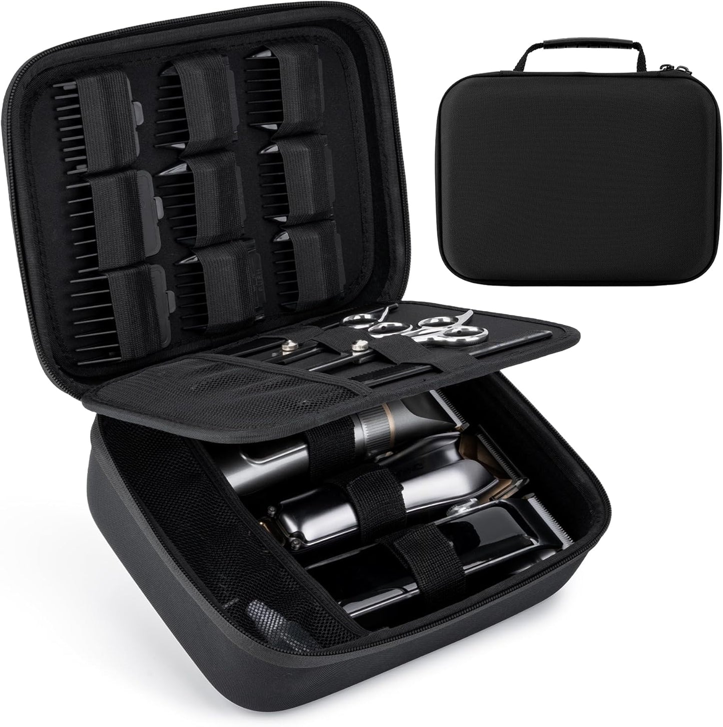 SMYV Barber Bags for Clippers and Supplies, Mens Hair Trimmers Box, Portable Clipper Storage Case for Barber Accessories (Case Only)