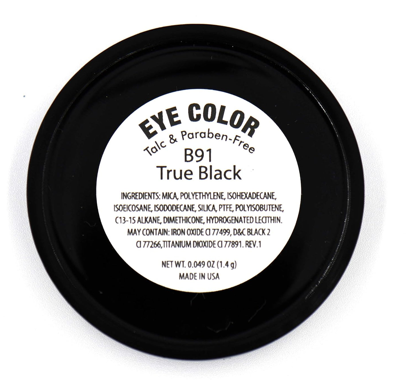 True Black Night Smokey 100 Pure Jet Black Eye Shimmer Pressed Powder Single Eyeshadow; Talc, Paraben & Cruelty Free