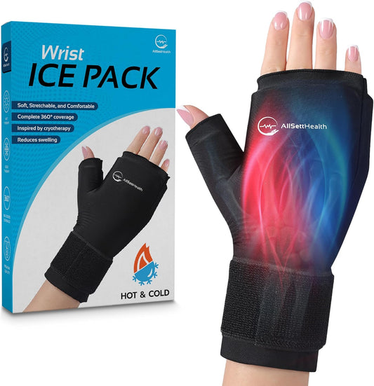 Wrist Ice Pack Wrap - Hot and Cold Gel Thumb & Hand Ice Pack Glove for Arthritis Relief | Microwavable & Freezer Safe, Dual Therapy for Carpal Tunnel, Tendonitis, Swelling, Targeted Relief for Hand