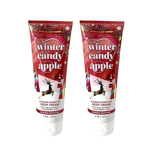 Bath & Body Works Ultimate Hydration Body Cream (Winter Candy Apple), 8.00 Ounce (Pack of 2)