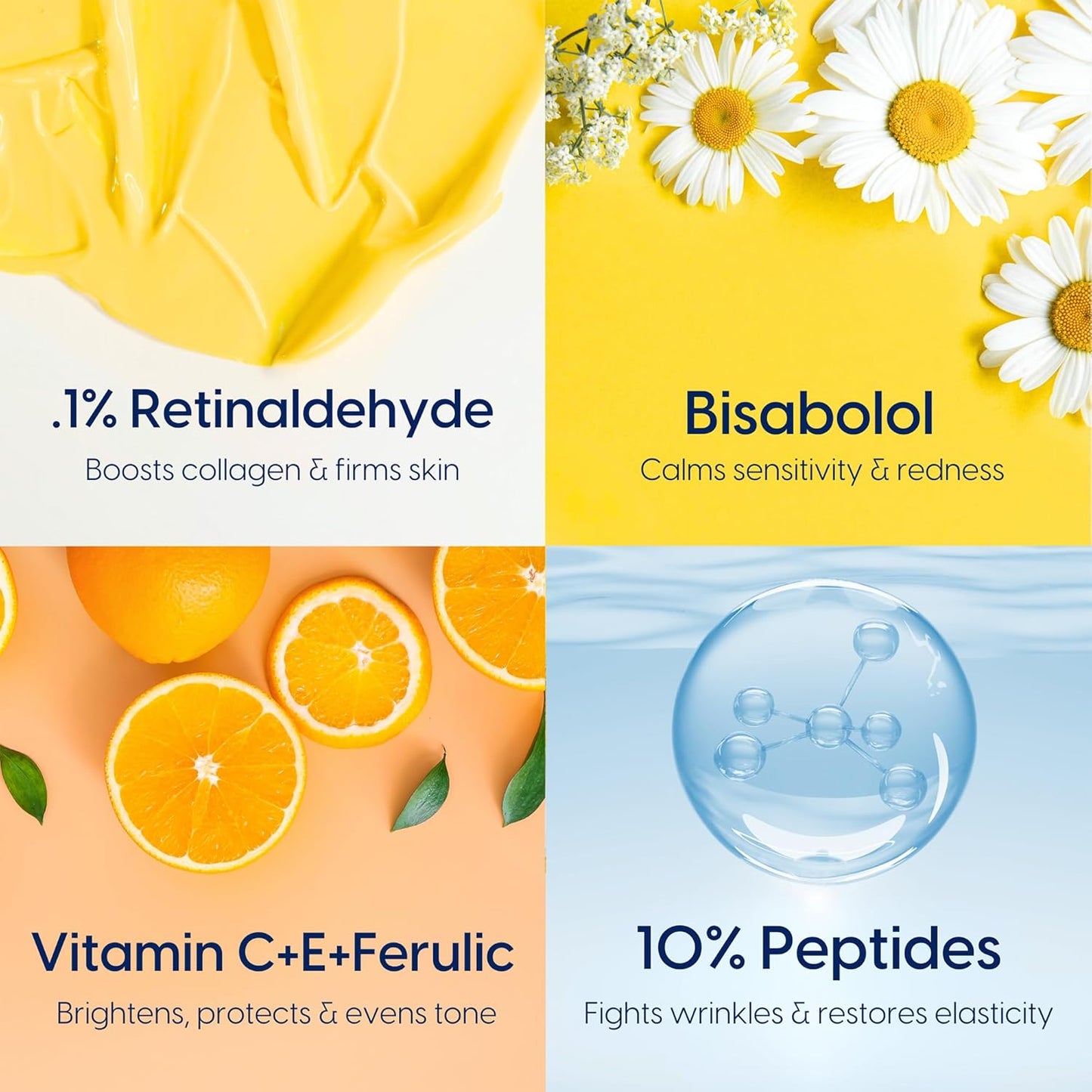 Strive - Anti-aging Retinal Serum - 0.1% Retinaldehyde, 10% Peptides & 2% Vitamin C E Ferulic Face Serum. Brightening, Firming, Wrinkle & Fine Line Reducing - Fragrance Free Anti aging Skincare - 30mL