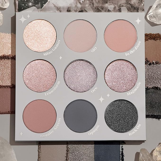 ColourPop Of Quartz Eyeshadow Palette - Neutral Taupe Palette with Metallic and Matte Finishes - High-Pigment Eye Makeup with a Long-Wearing Formula (0.3 oz)