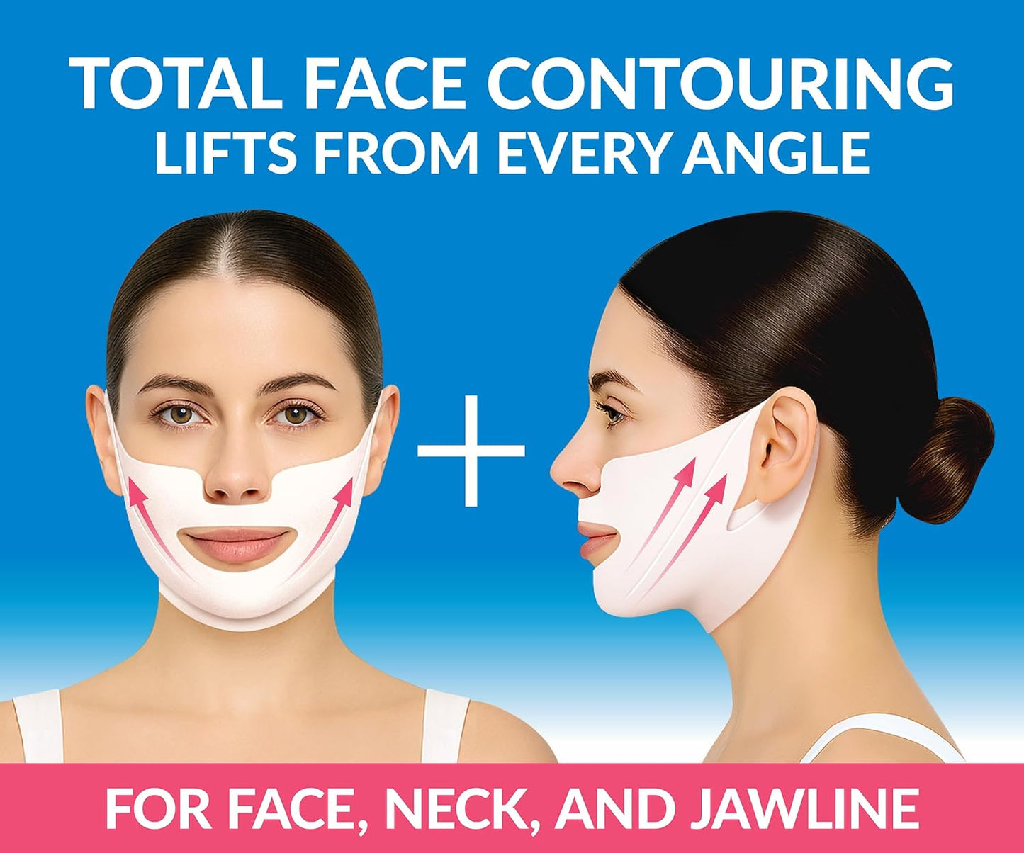 Stylia MaxiLift V-Line Lifting Collagen Face Mask – Enhanced Double Chin Reducer – Jawline Shaper Face Lifting Masks – Firming Neck Lift Collagen Mask – Chin Strap for Sleeping – Hyaluronic Aloe 10PC