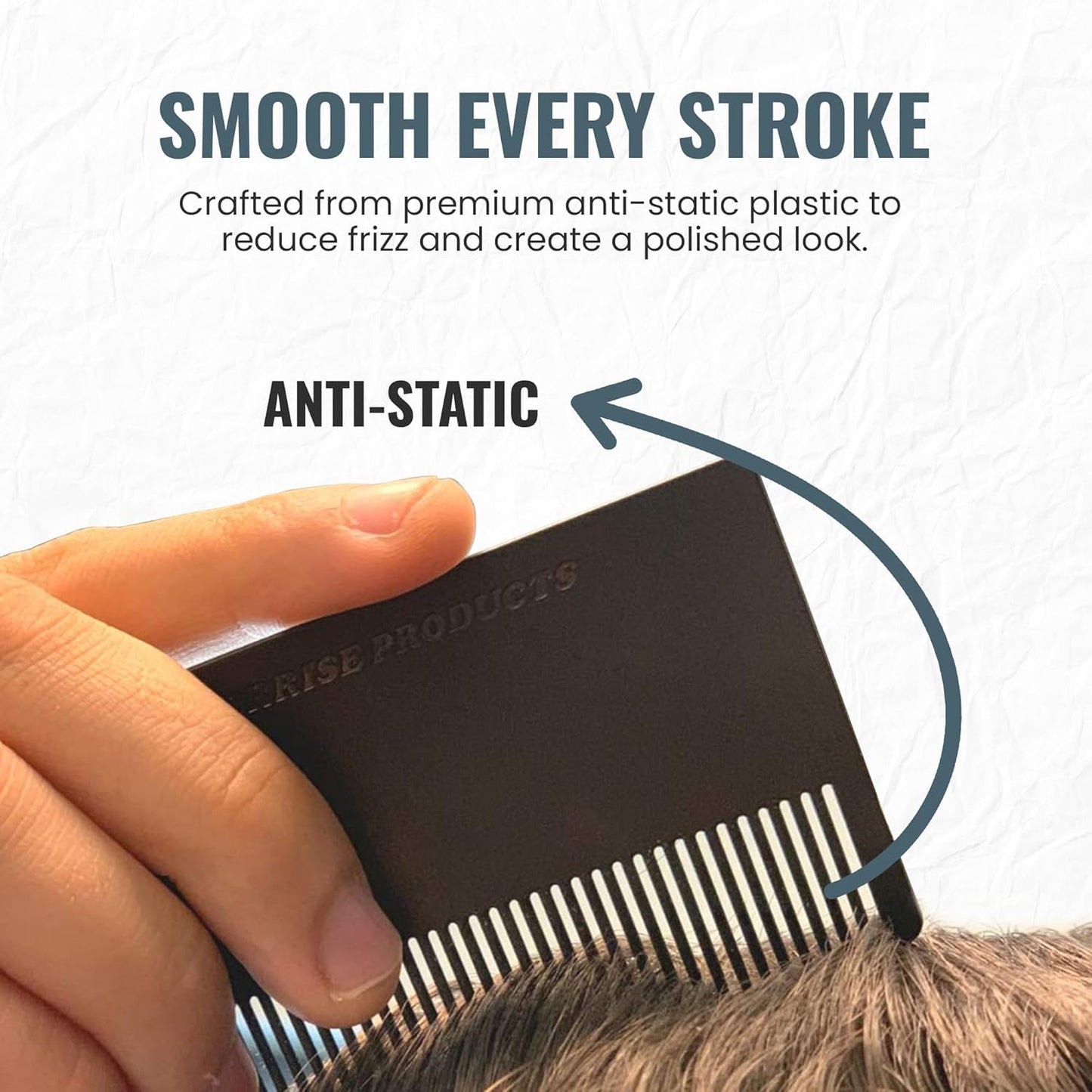 3 Pack Mini Hair & Mustache Styling Comb Kit - Anti-Static Portfolio Combs for Men's Beard Care, Grooming and Detangling - On-The-Go