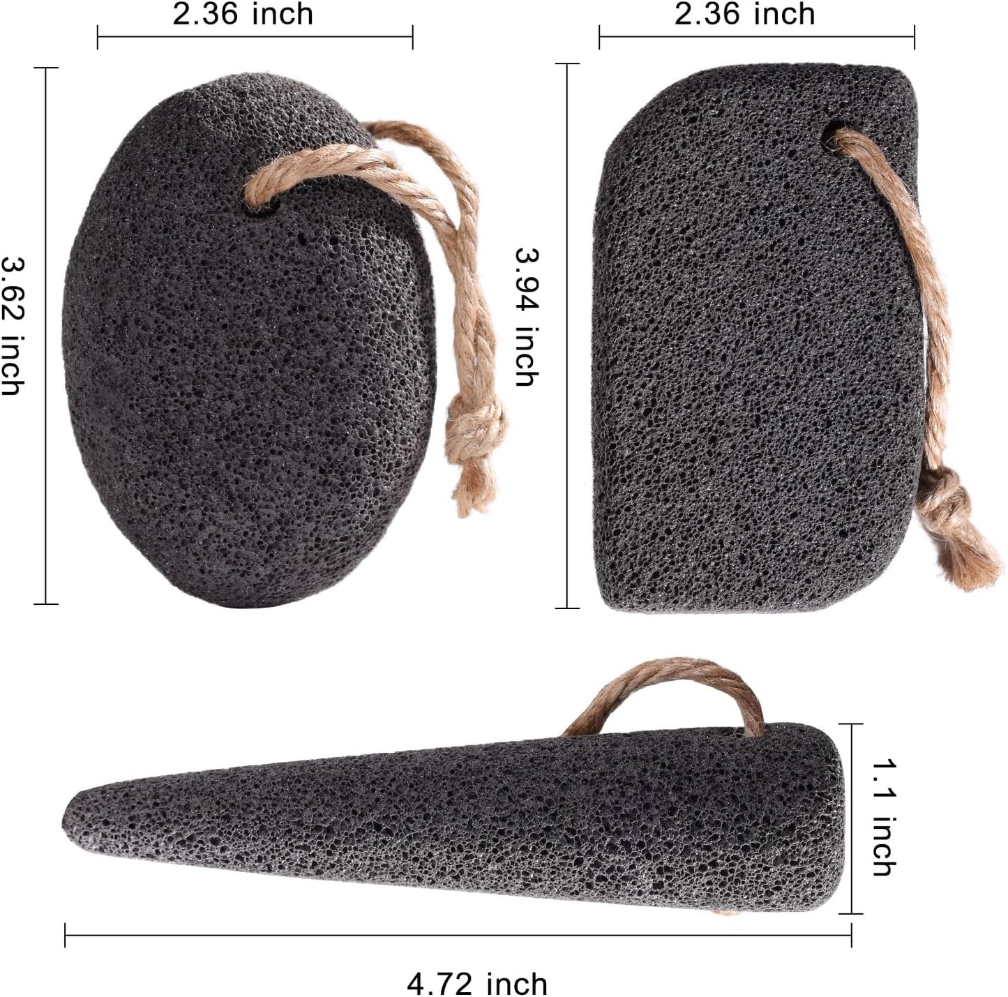 Natural Volcanic Pumice Stone for Feet Pumice Cleaning Stone for Sole of The Foot,Edges of The Foot,Toe Seams Deep Clean,Foot Scrubber for Dead Skin Remover 3 Shapes