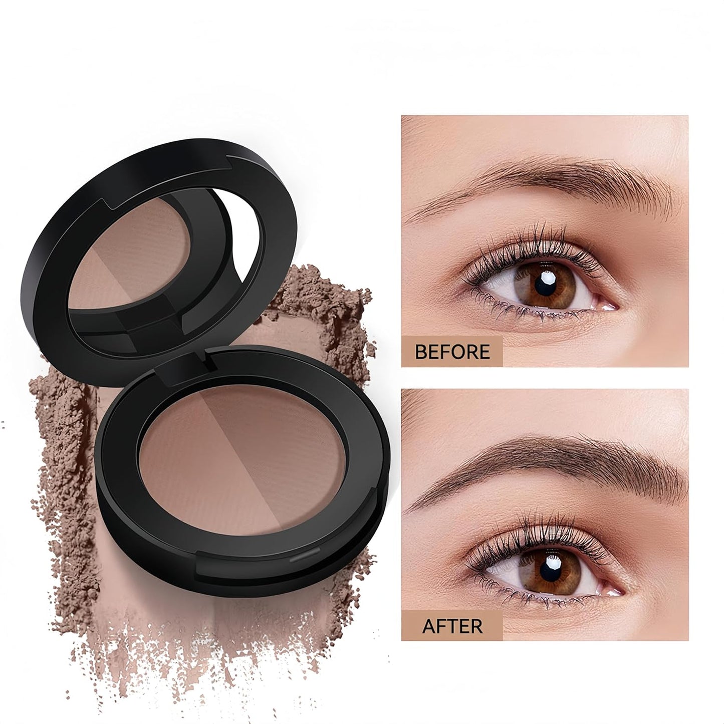 MAEPEOR Brow Powder Duo 6 Colors Natural Smooth Eyebrow Powder Professional Brow Contour Palette for Filler Defined & Sculpt (02 Chocolate)