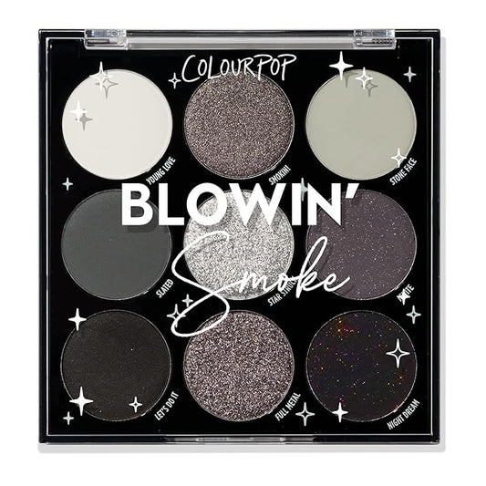 ColourPop Blowin' Smoke Eyeshadow Palette - Silver & Smokey Eye Eyeshadow Palette with Metallic & Matte Finishes - High-Pigment Eye Makeup with Long-Wearing Formula (0.3 oz)