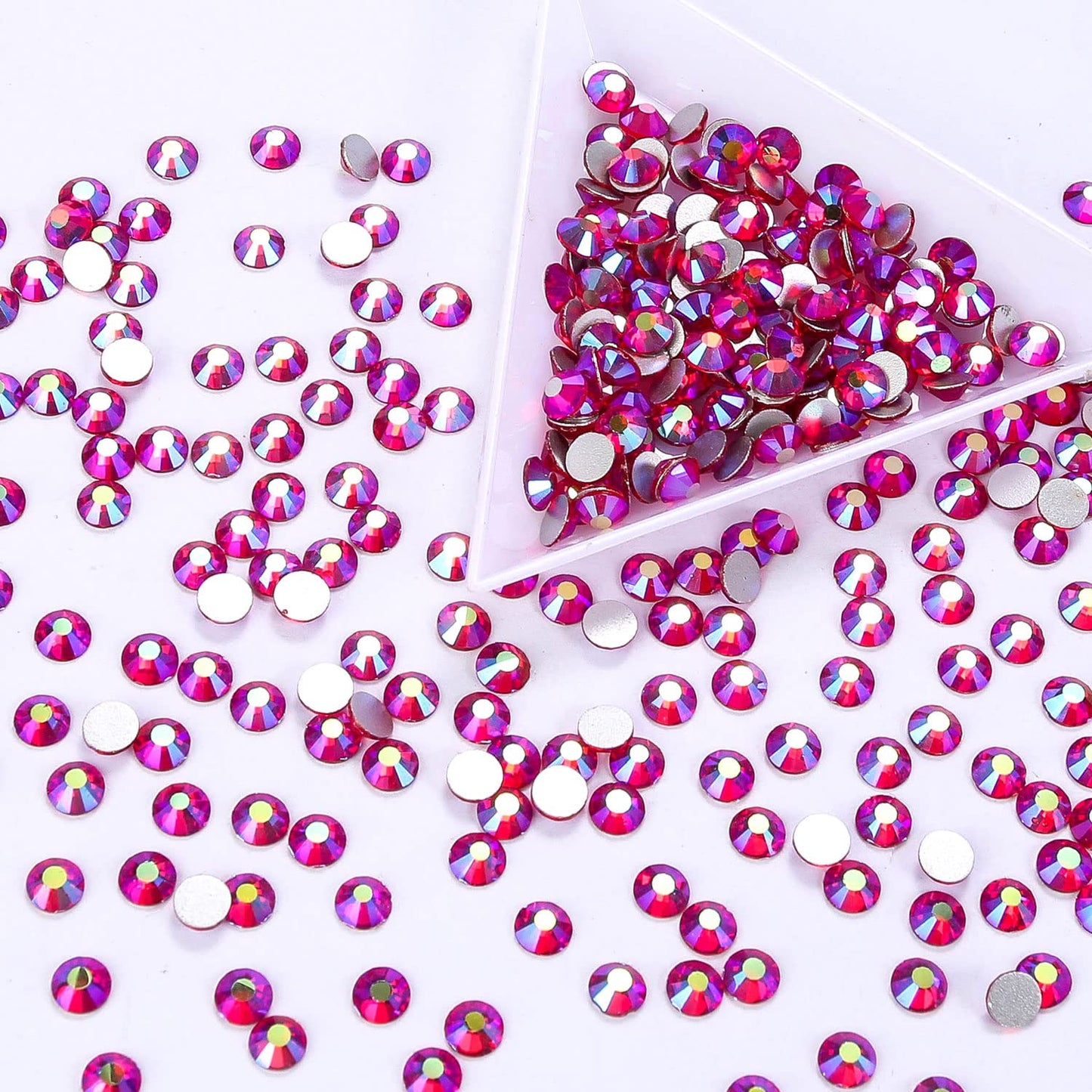 1440Pcs Red Ab Crystal Rhinestones,Glass Flatback Rhinestones Gemstones for Nail Face Makeup Art Crafts Clothes Decoration -(SS16,4.0mm,Red Ab)