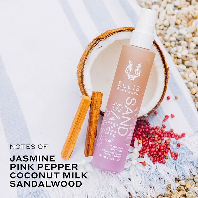 Ellis Brooklyn SAND Hair And Body Fragrance Mist - Gourmand Musk Perfume Mist with Italian Bergamot, Ginger Lily, & Vanilla Absolute, Vegan Perfume Made In The USA, 50ml 1.7 Fl Oz