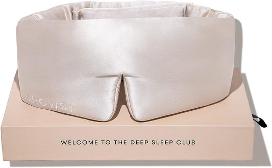 DROWSY Silk Sleep Mask. Face-Hugging, Padded Silk Cocoon for Luxury Sleep in Total Darkness. (Dusty Gold)