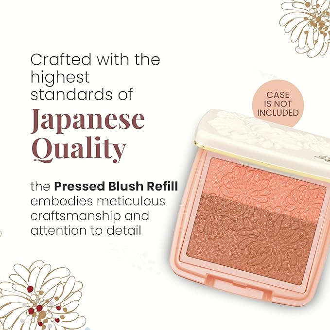 Paul & Joe Pressed Blush Palette Refill Only, Case Sold Separately, Oil-Absorbing Blush Powder, Bi-Color Face Blushes with Fitting Veil Powder, Light Orange and Brown, 09 Pain Perdu, 0.17 oz