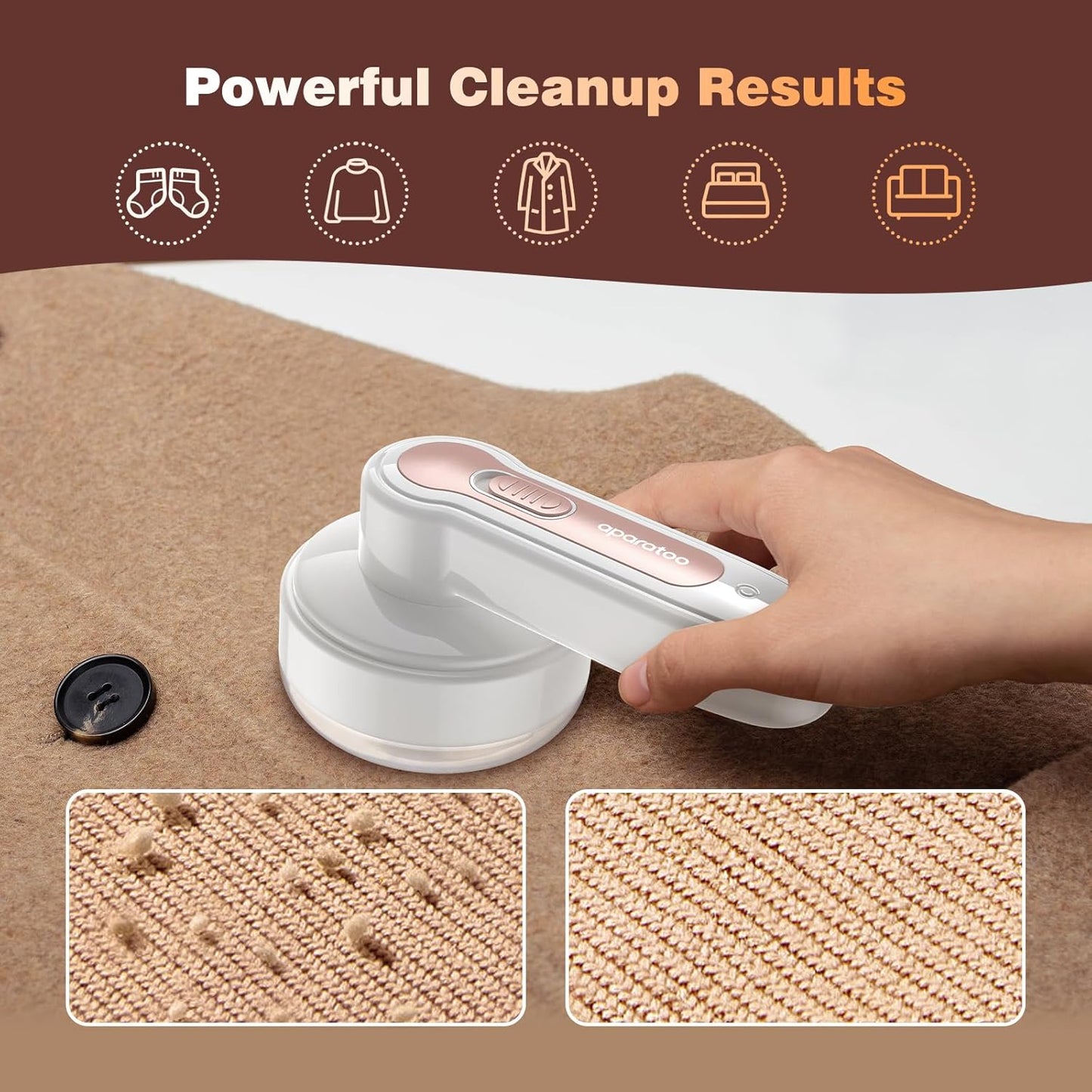 Fabric Shaver for Clothes, Lint Remover with 2 Spare Blades, Electric Sweater Shaver Defuzzer for Clothes Woolen Coats Scarves Gloves Furniture Couches Curtains Pills and Fuzz Balls