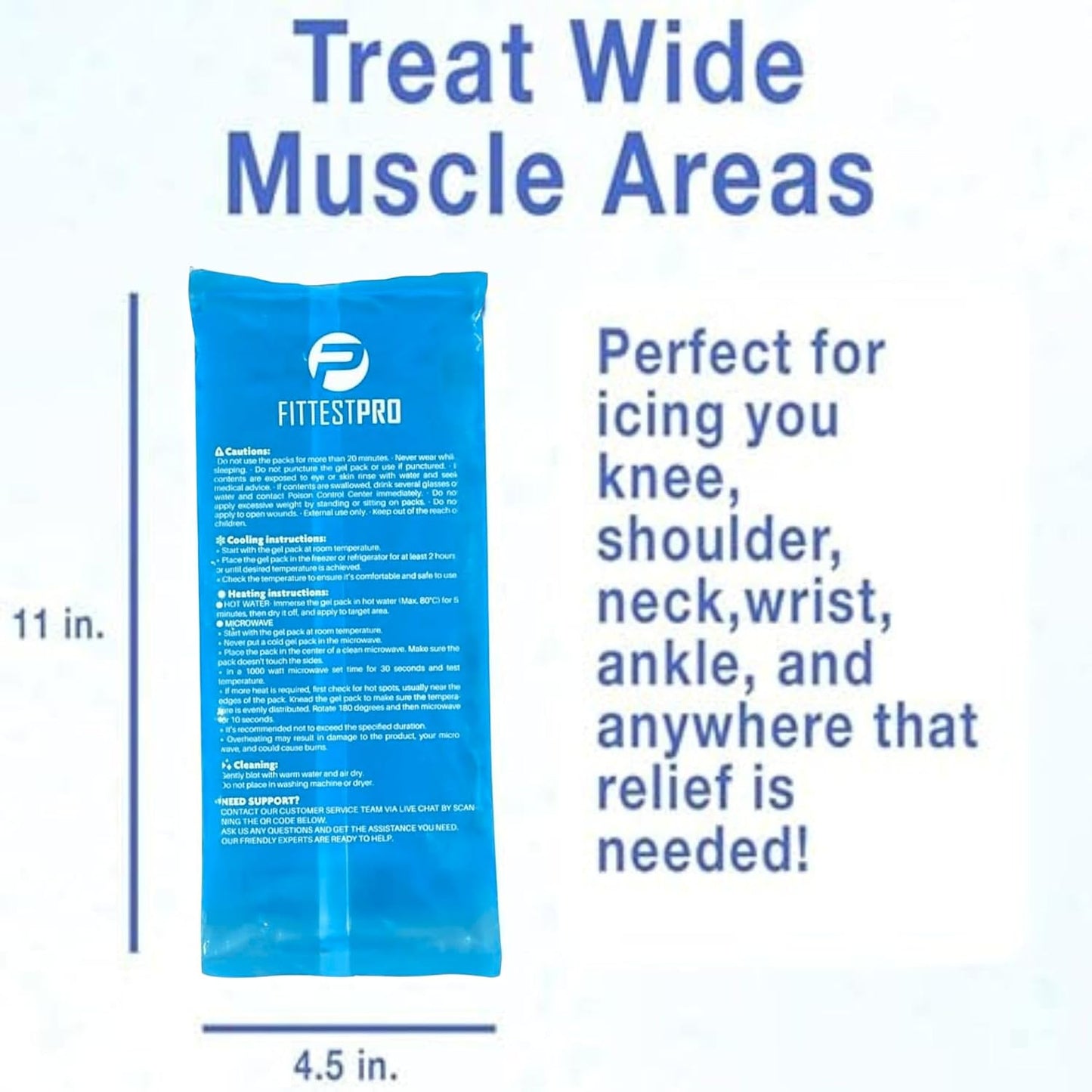 Fittest Pro Gel Ice Pack for Hot Cold Compress, Gel Ice Packs for Injuries, Reusable, Soft Ice Packs for Injuries Reusable, Injury Ice Pack