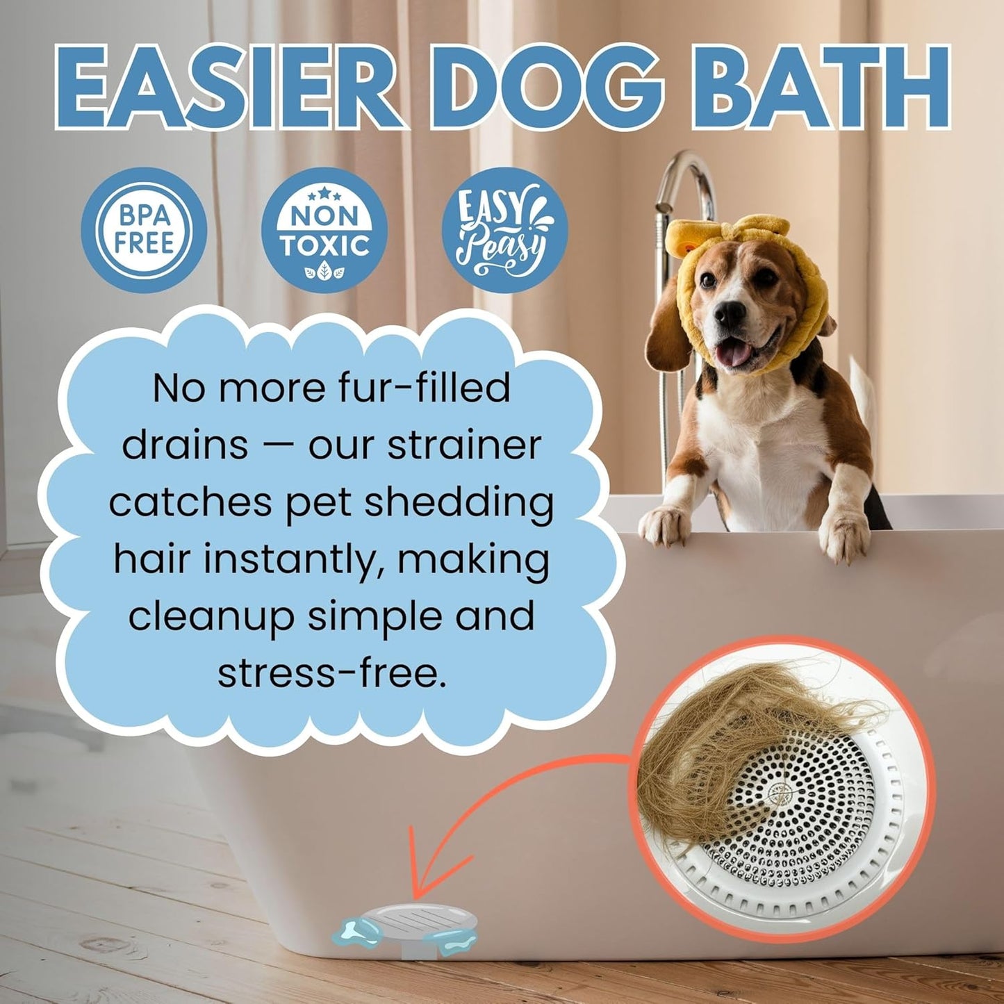 Shower Drain Hair Catcher – Ultra ShowerRing 5" Drain Cover for Flat & Domed Floors | Stainless Steel Hair Trap with Silicone Rim | High-Flow Strainer Prevents Clogs - Gray