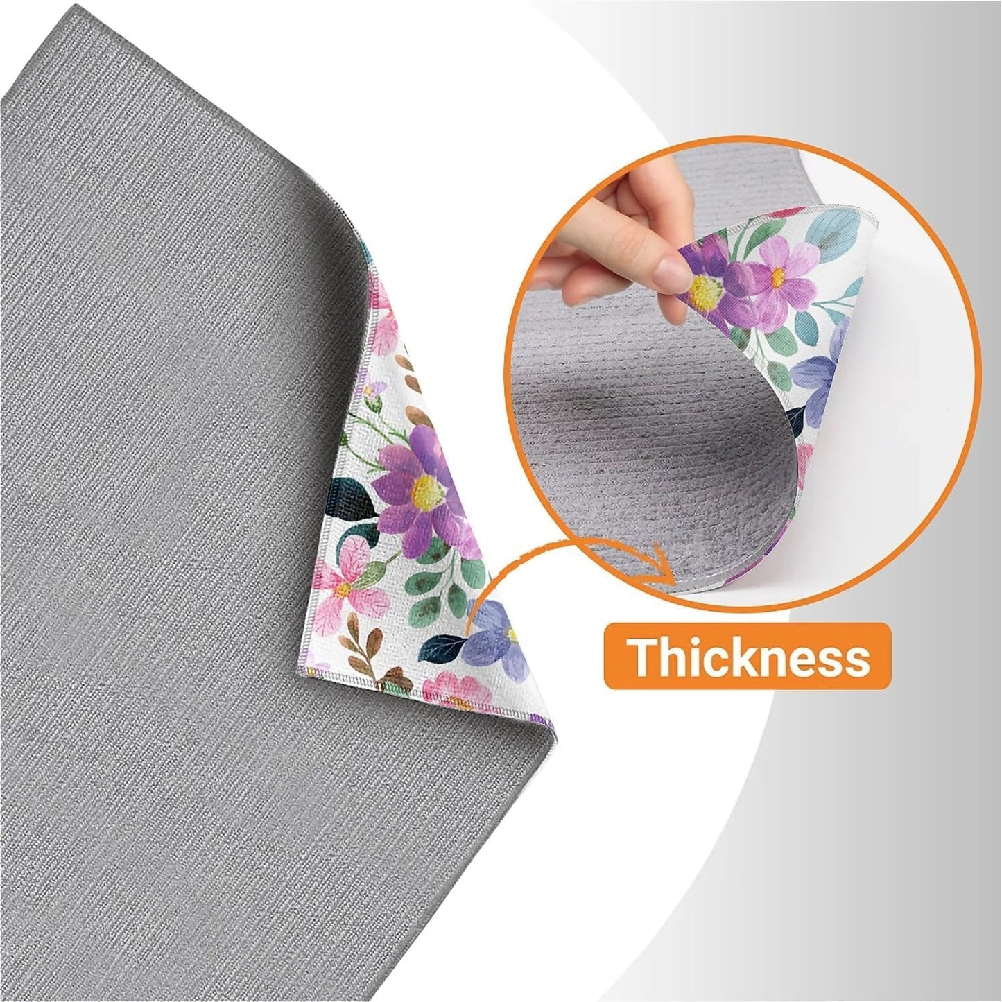 Dish Drying Mat For Kitchen Counter, Colorful Summer Pansy Flowers Microfiber Absorbent Dish Drainer Rack Pad Reusable Large 18x24in Drying Mat