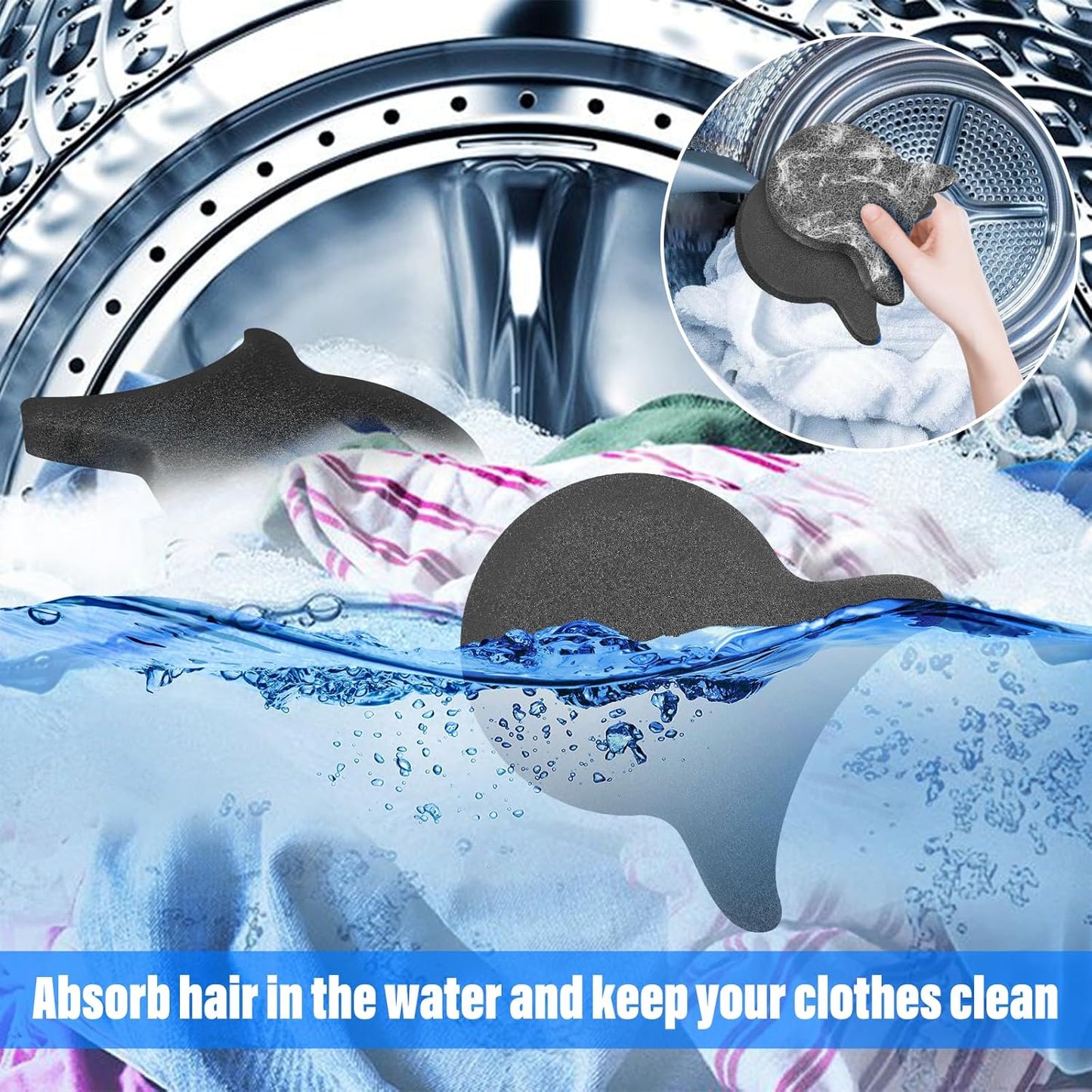 Pet Hair Remover for Laundry, Reusable Dog & Cat Hair Remover Tool, Effectively Removes Pet Hair, Lint and Dander from Bedding and Clothing, Suitable for Washing Machines, Dryers 6PCS