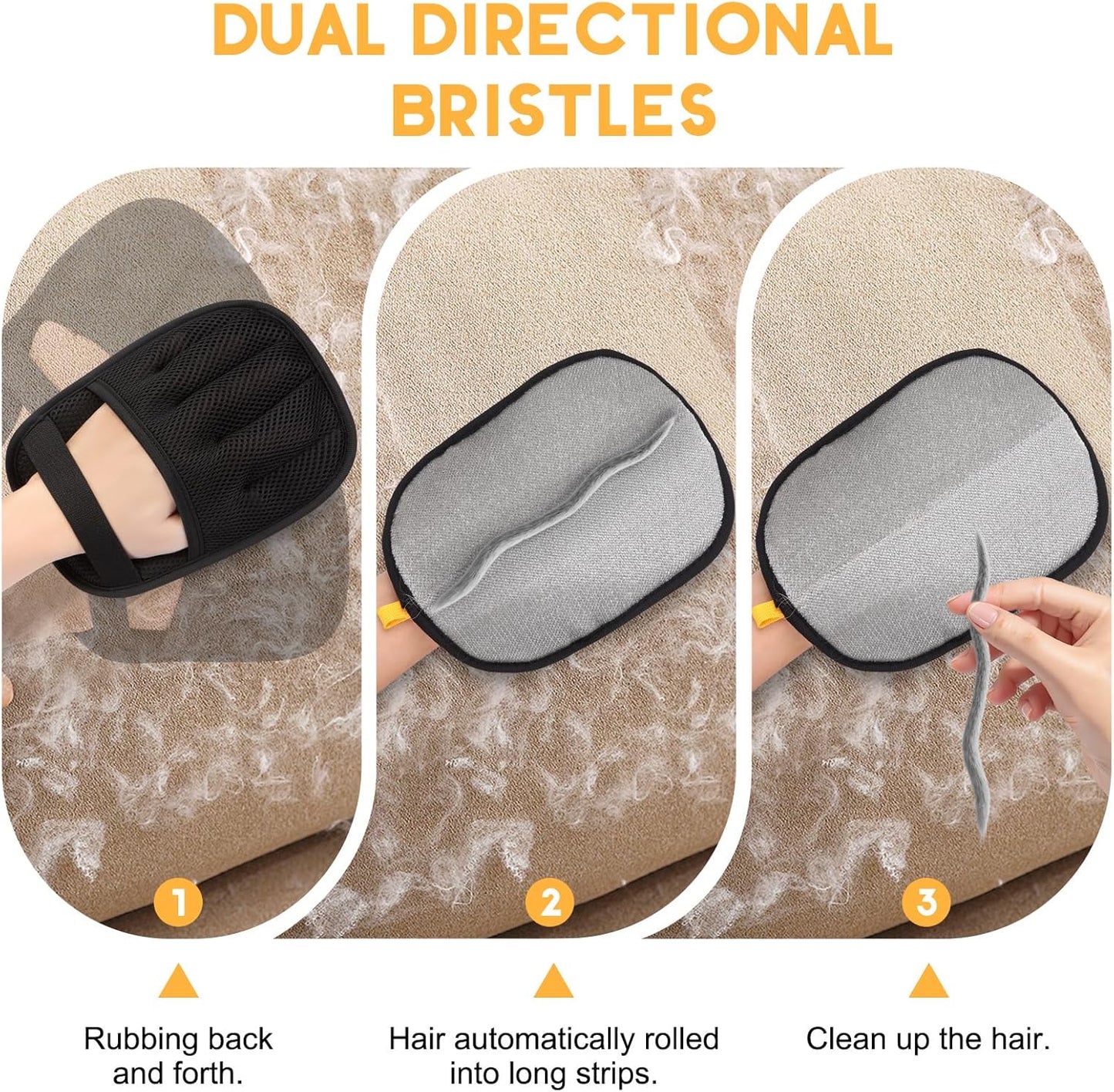 Magic Brush Pet Hair Remover, Upgrated Five-Finger Electrostatic Pet Hair Removal Gloves, Cat & Dog Hair Remover for Couch, Furniture,Clothing, Animal Fur Removal Tool, Cat Grooming Gloves-1PCS