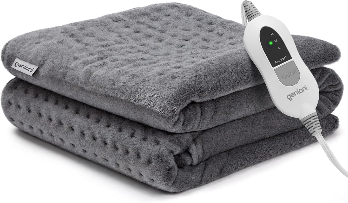 GENIANI Electric Throw - Heating Pad for Back Pain & Cramps Relief - Auto Shut Off, Machine Washable, Moist Heat Pad for Neck & Shoulder - Birthday Gift for Women, Extra Large 24 x 12 inches