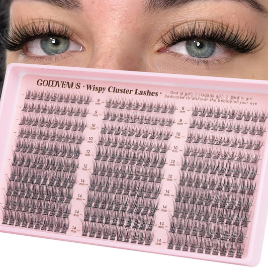 Lash Clusters Wispy 9-14mm Eyelash Clusters Natural DIY Cluster Eyelash Extensions Lash Individual 300pcs Short C Curve