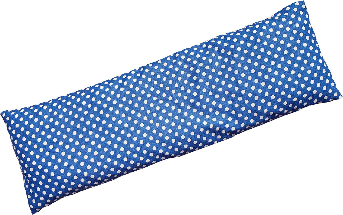 Microwavable Corn Filled Heating Pad and Cold Pack/Washable 100% Cotton Cover (Polka Dot - Blue, 5.25in W x 17.25in L)