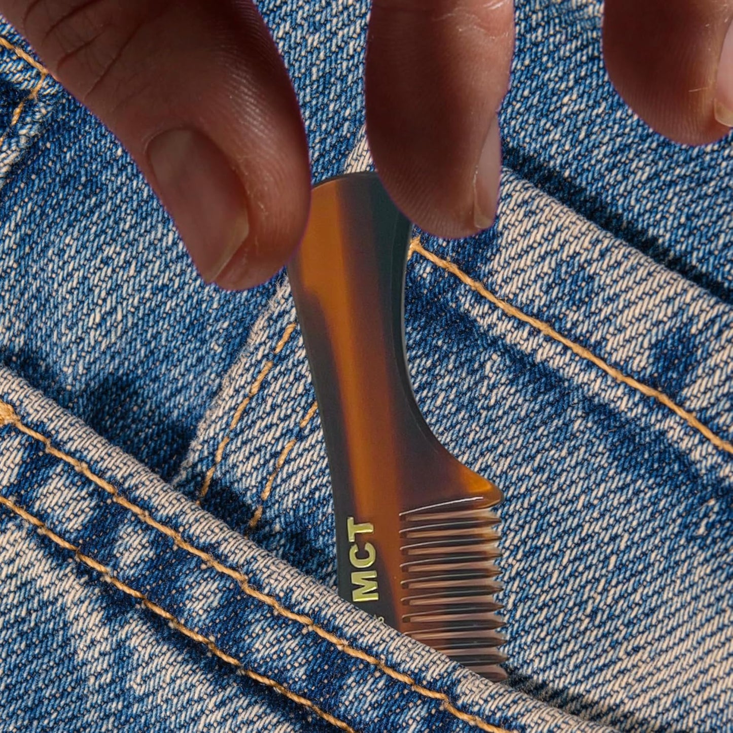 Stylish Tortoise Pocket Beard & Mustache Comb – Handcrafted Cellulose Acetate Grooming Tool, 3" Compact Travel & Daily Use, Pack of 3 MCT's for Home, Office, Travel