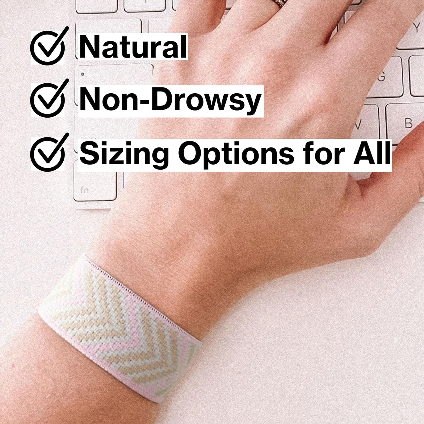 Blisslets Acupressure Relief Band - Cartagena Collection - Parentage (Rosewater/Camel, Medium - 5 5/8" - 6 5/8")