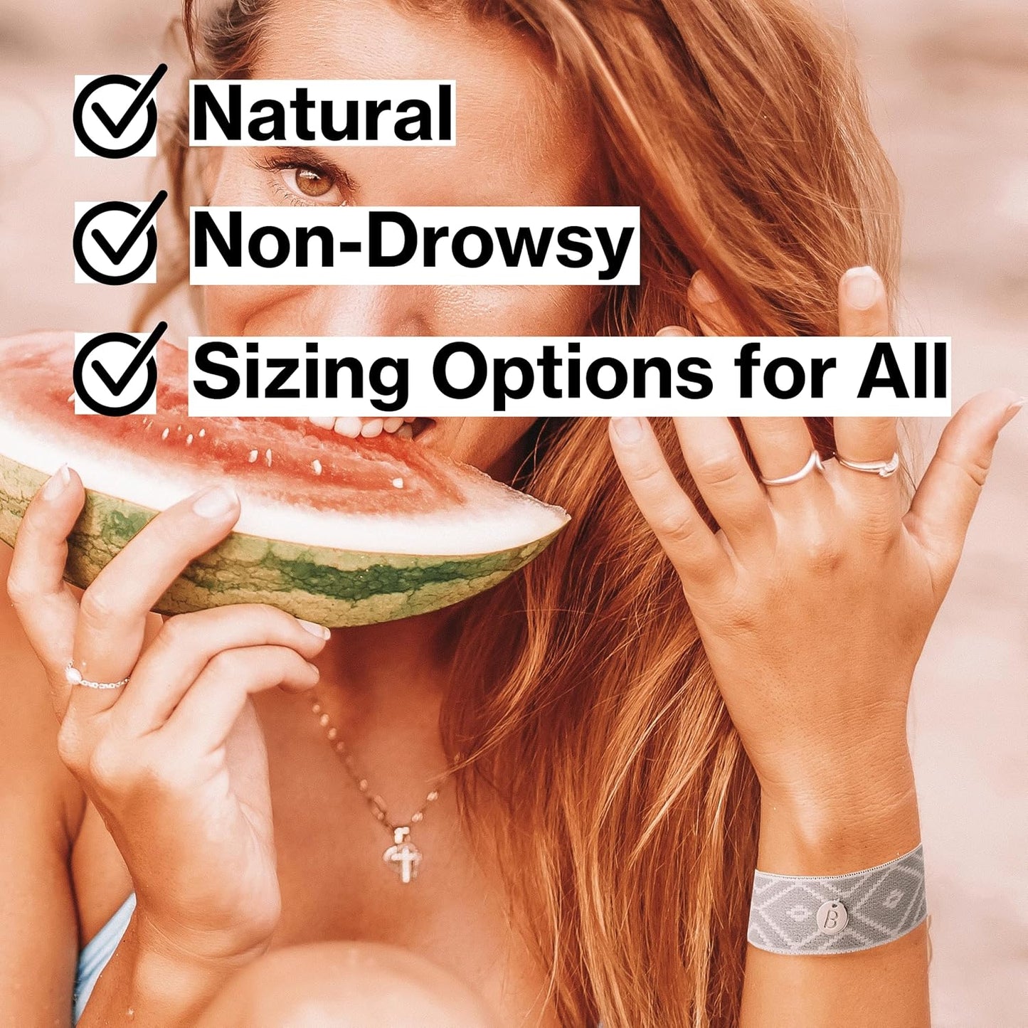 Blisslets Acupressure Relief Band - Cartagena Collection - Parentage (Smoke/Fog, Medium - 5 5/8" - 6 5/8")