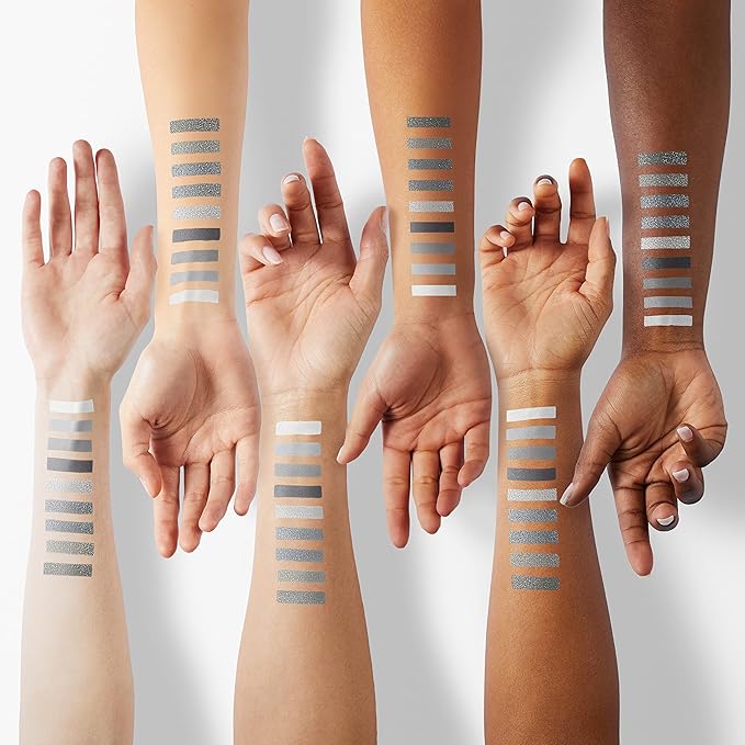 Black Smokey Eyeshadow Palette, 9 Colors Black Silver Gray White Goth Eyeshadow Makeup Palette, Waterproof Cool Toned Matte Glitter Eyeshadow Palette Sombras De Ojos Profesional