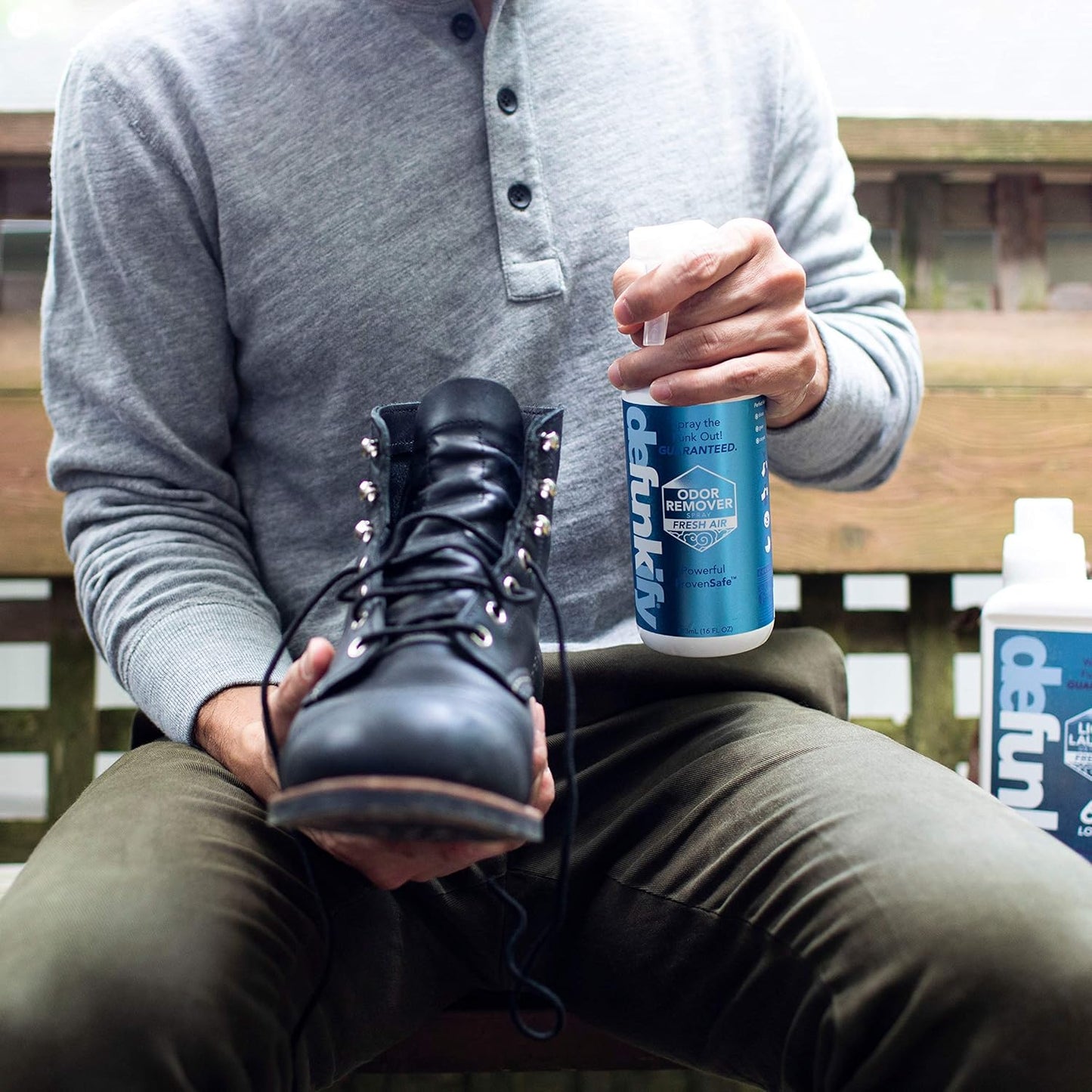 Odor Remover Spray, 16oz (2-Pack). 'Peppermint' Essential Oil Odor Eliminator for Strong Odors on Fabric, Shoes, Activewear. 'ProvenSafe' Deodorizer for Pets, Kids & Sensitive Gear w/Ionic Silver