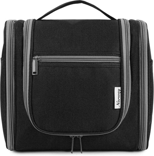Narwey Hanging Toiletry Bag for Women Travel Makeup Bag Organizer Toiletries Bag for Cosmetics Essentials Accessories (Large, Black)