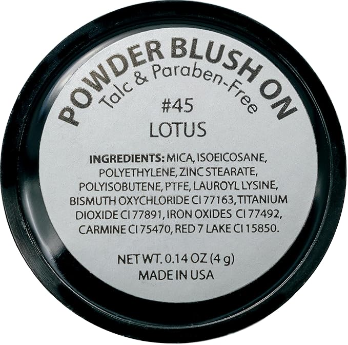 Lotus Pink Light Baby Pink Blush Pressed Cheek Color Powder, Talc & Paraben Free, 4 Grams, No Animal Testing & Cruelty Free