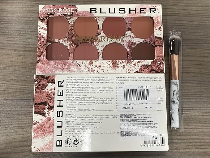 8 Colors Blush Palette, Matte Mineral Blush Powder Bright Shimmer Face Blush,Contour and Highlight Blush Palette,Professional Facial Beauty Cosmetic Makeup Blush