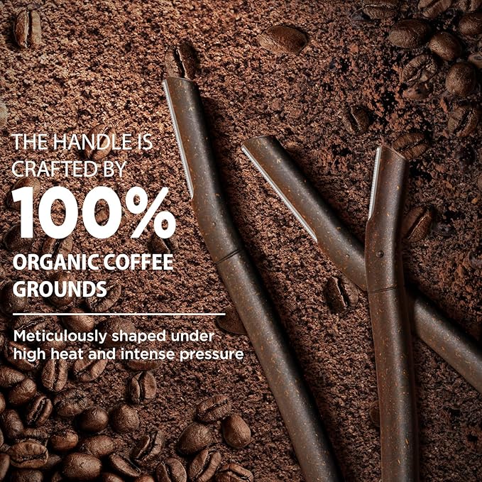 SINAHET Dermaplane Razor for Face, (3 Count) Professional Dermaplaning Tool with Coffee Grounds Based Handle, Facial and Eyebrow Hair Removal