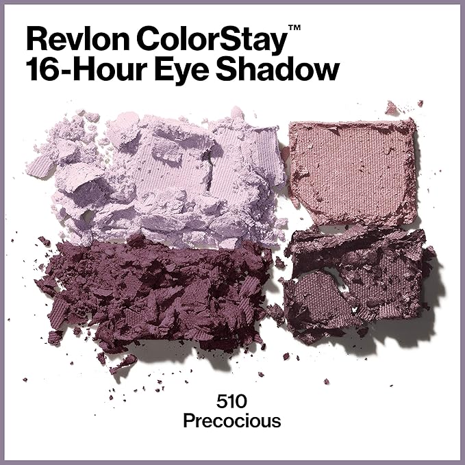 Revlon Eyeshadow Palette, ColorStay 16 Hour Eye Makeup, Velvety Pigmented Blendable Matte & Shimmer Finishes, 510 Precocious, 0.16 Oz,Cream,Powder