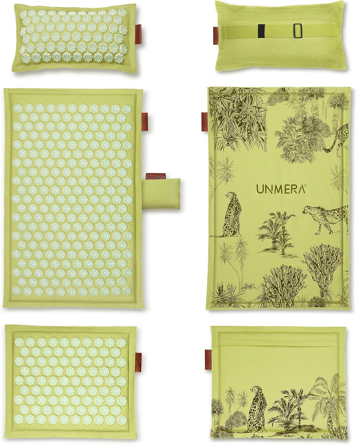 UNMERA Acupressure Mat and Pillow Set,Natural Premium Linen & Coconut Fiber Filling,for Back/Neck Pain Relief, Sciatic, Headache and Muscle Relaxation, Comes with Carrying Bag