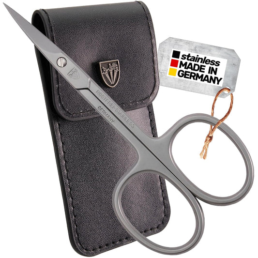 3 Swords Germany - brand quality STAINLESS STEEL INOX STRAIGHT CUTICLE SCISSORS (1 PIECE) with case for manicure pedicure - nail care by 3 Swords - Made in Germany