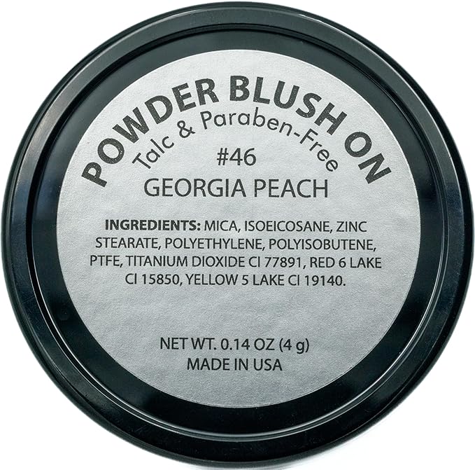 Georgia Peach Orange Tangerine Summer Blush Pressed Cheek Blush Color Contour Powder, Talc & Paraben Free, 4 Grams, No Animal Testing & Cruelty Free