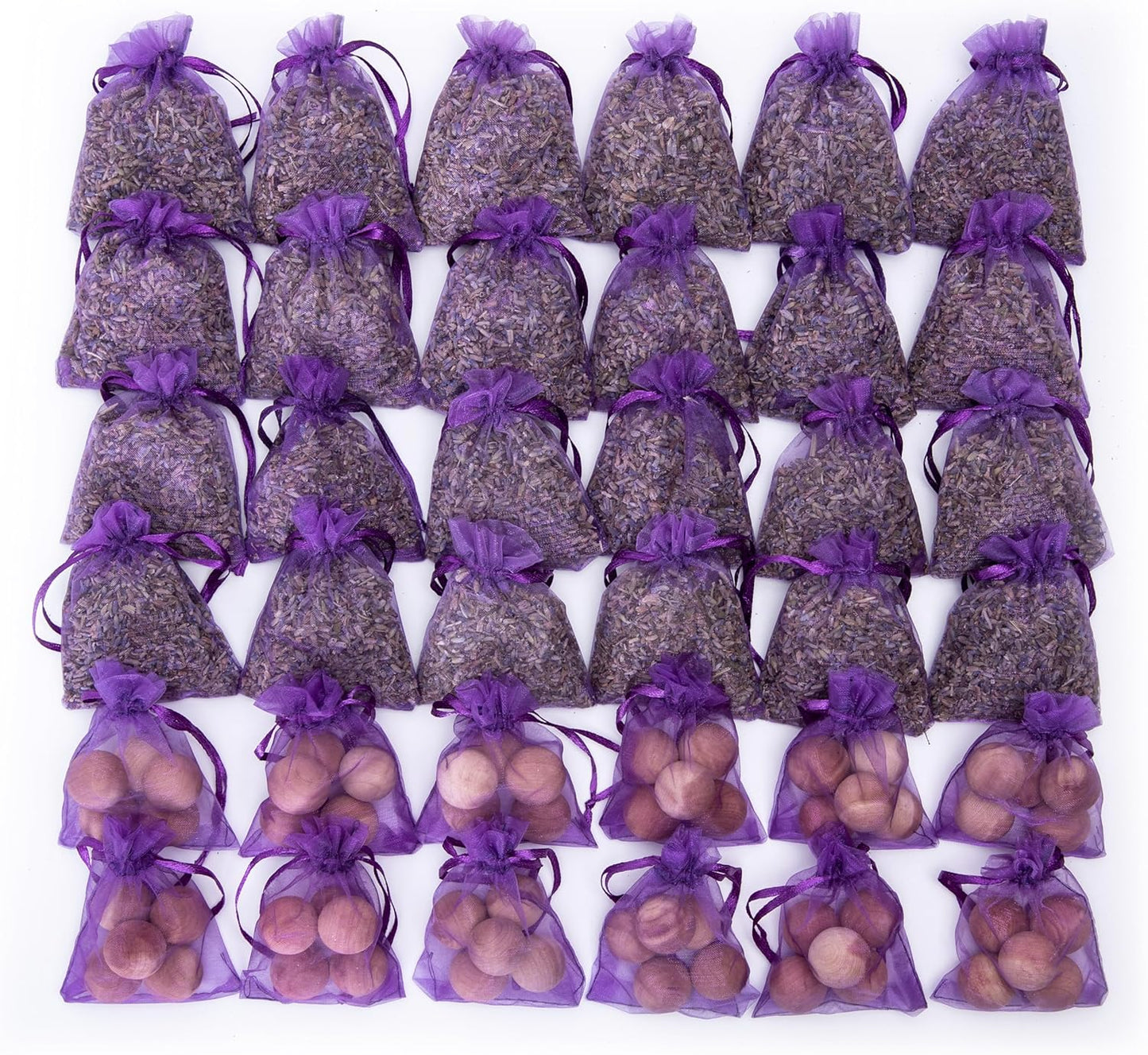 Pack of 36 Lavender Cedar Sachets Bag - 24 Lavender, 12 Cedar for Closet, Drawer, Dresser, Wardrobe and More, LV-D-LC-2