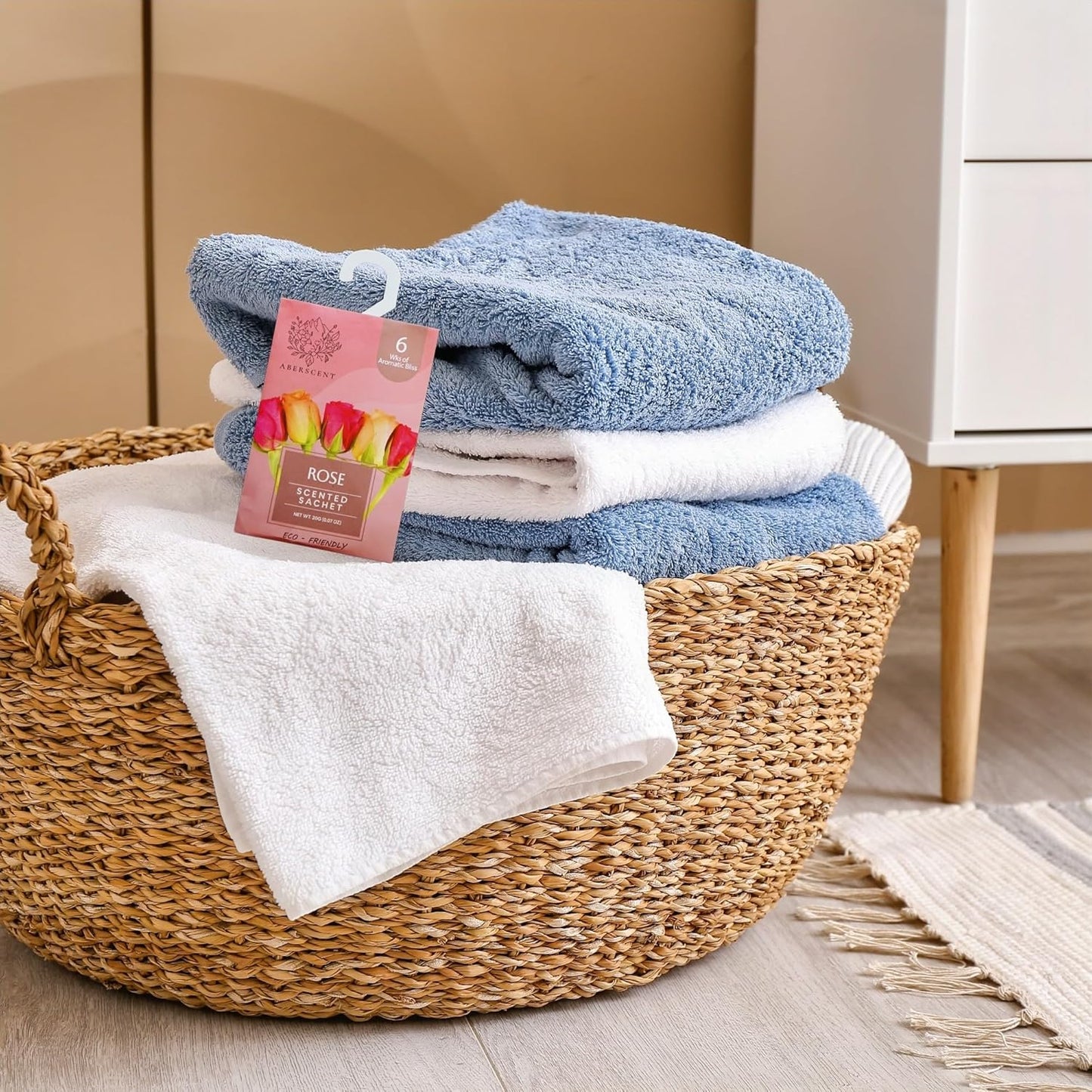 Scented Sachets for Drawer, Closet, Laundry Room, Bathroom - Premium 6 Packs - Air Freshener Odor Eliminator, Potpourri Bags Home Fragrance - (Lavender Rose Cotton Sandalwood Jasmine Ocean)