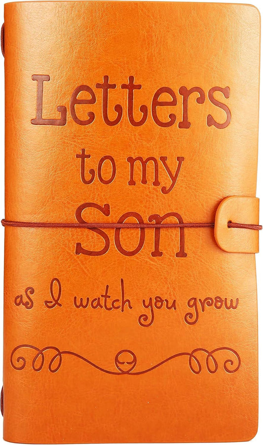 Son Gift-Baby Journal Gift Shower for Son-Letters to My Son,As I Watch You Grow-Baby Boy Keepsake-Mother to Son Gift-Refillable Photo Diary Journal-Memory Notebook Gift